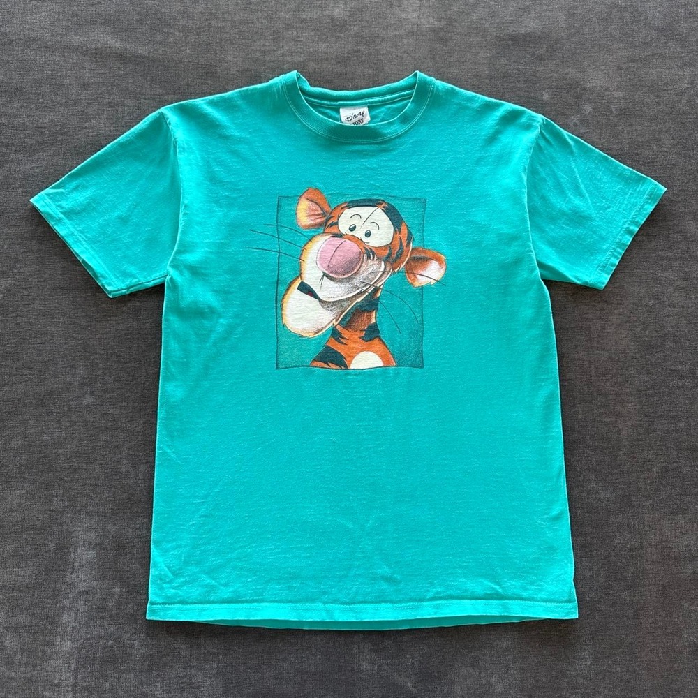 Vintage 90s Disney Store Tigger T-Shirt Winnie the Pooh Teal Green Mens Medium